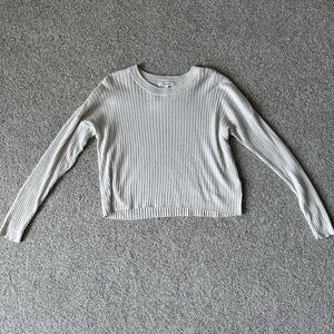 Madewell Ribbed Knit Crop Top in Ivory